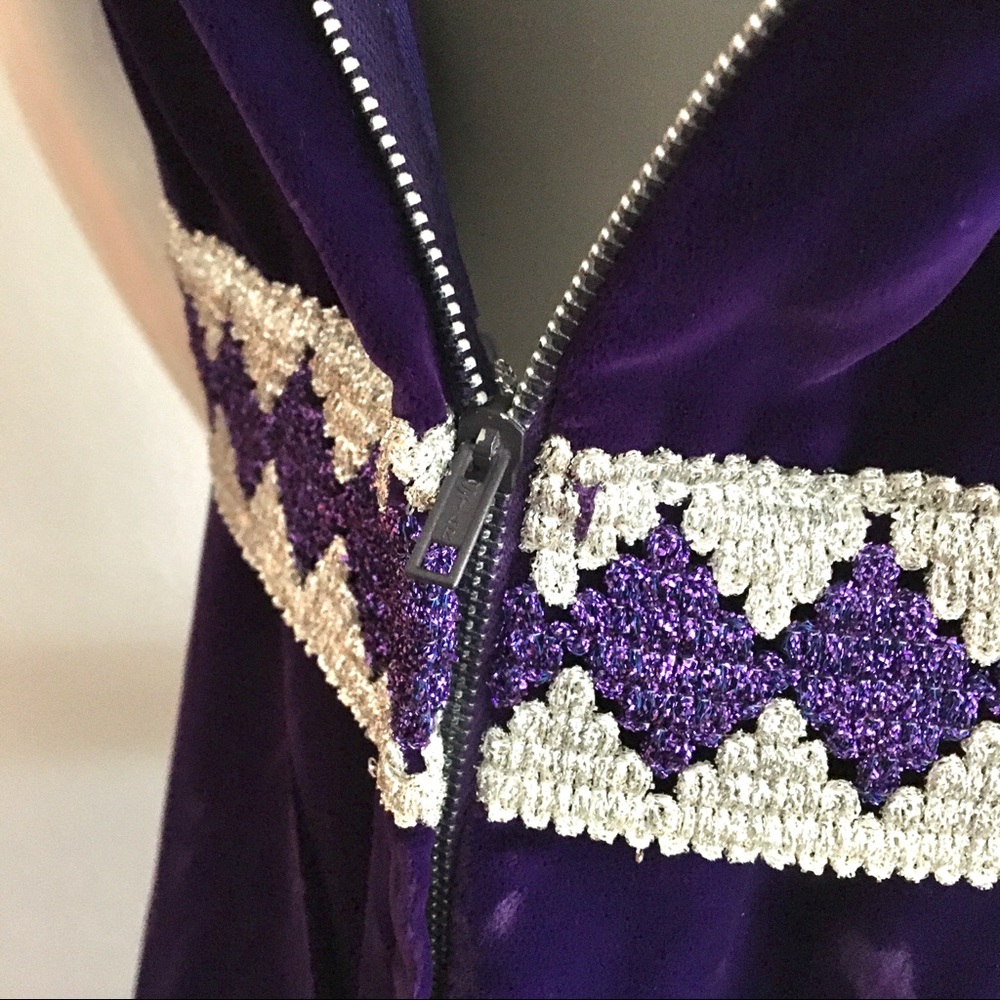 Vintage 1960s Velvet Mod Dress Gogo - Picture 11 of 14